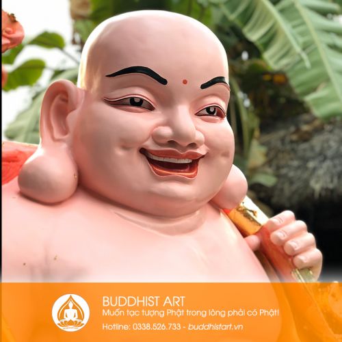 Tượng Phật Di Lặc gánh tiền bằng composite cao 2 mét