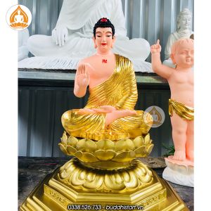 Tượng Phật A di đà dáng ngồi đài sen