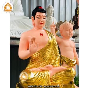 Tượng Phật A di đà dáng ngồi đài sen