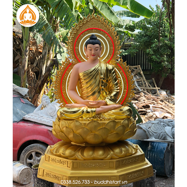 Tượng Phật Thích Ca Mâu Ni bằng bột đá 220cm