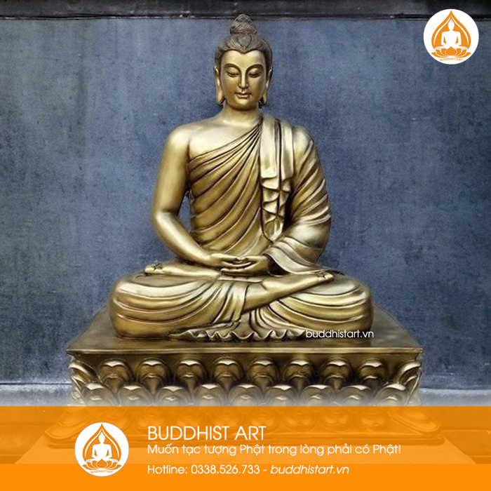 Tượng Phật Thích Ca ngồi thiền bằng đồng 2 mét MS001
