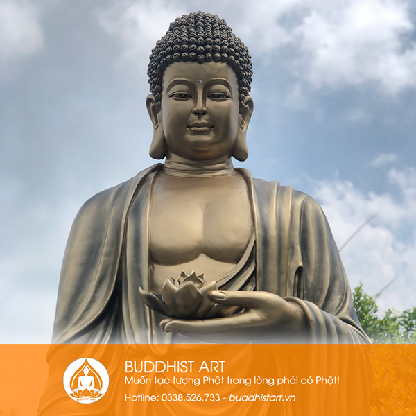 Tượng Phật A Đi Đà đứng bằng đồng cao 320cm